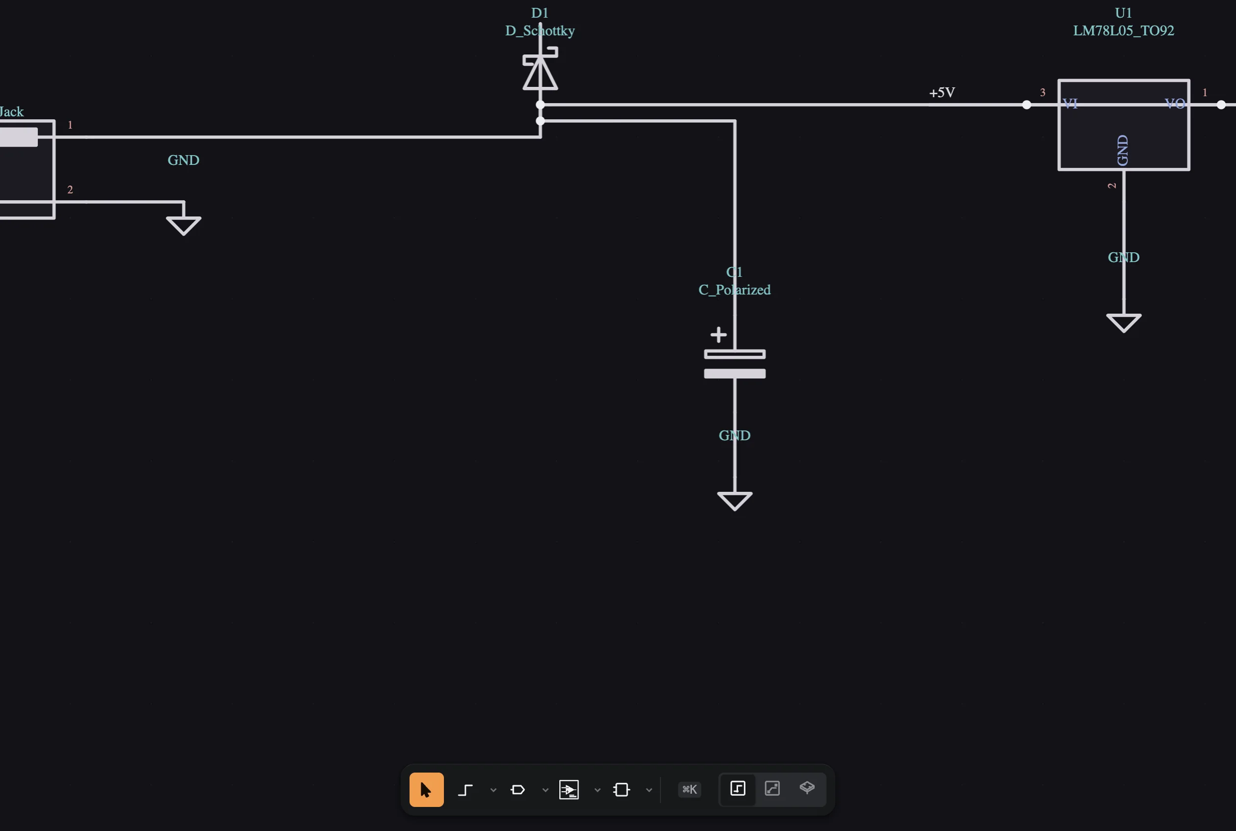 The bottom-right corner of the schematic drawing sheet, its title block filled in with the board name, revision A, the date and a description of the stackup.